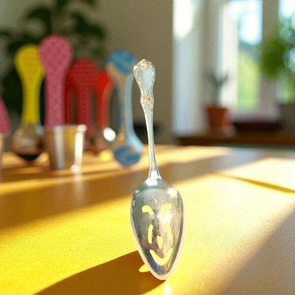 Wm A Rogers Oneida Ltd Vanessa Francesca Silver Plate Slotted Spoon - Picture 2 of 5